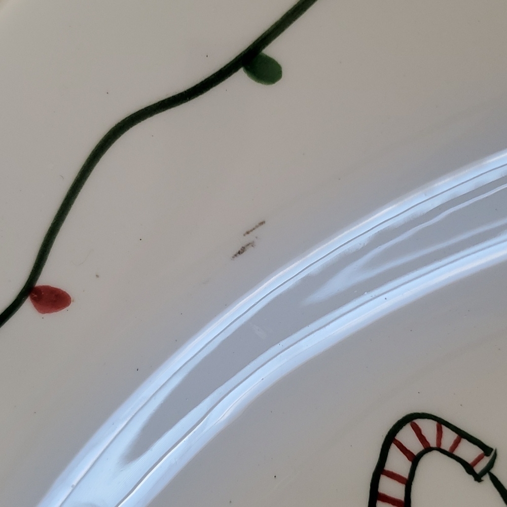 At Home International Holiday Plate Winter Snowmen Reindeer ~Pre-Owned - Picture 10 of 10